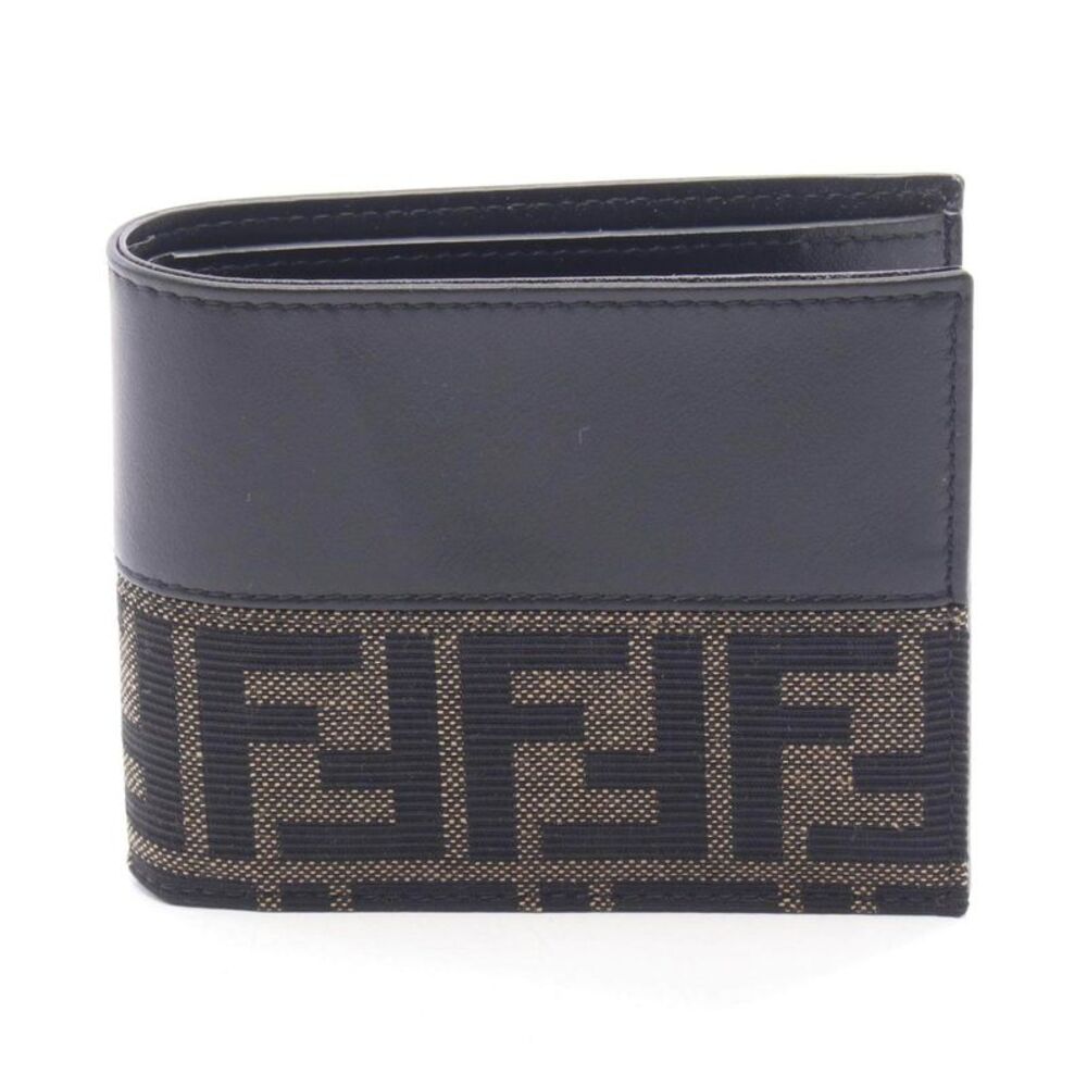 Fendi Zucca Canvas Leather Wallet